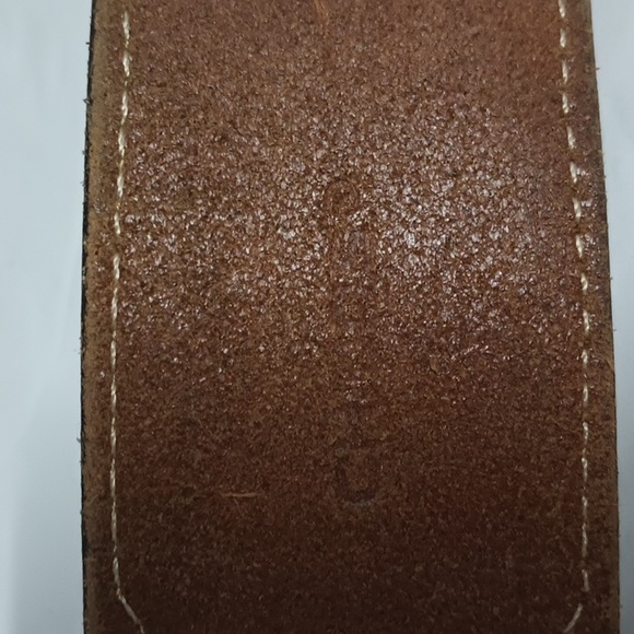 Chico's Genuine Leather Brown Gold Distressed Studded Western Belt Size Small - Picture 15 of 16